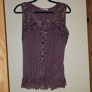 NWOT Gorgeous L Corset Style Sleeveless Top